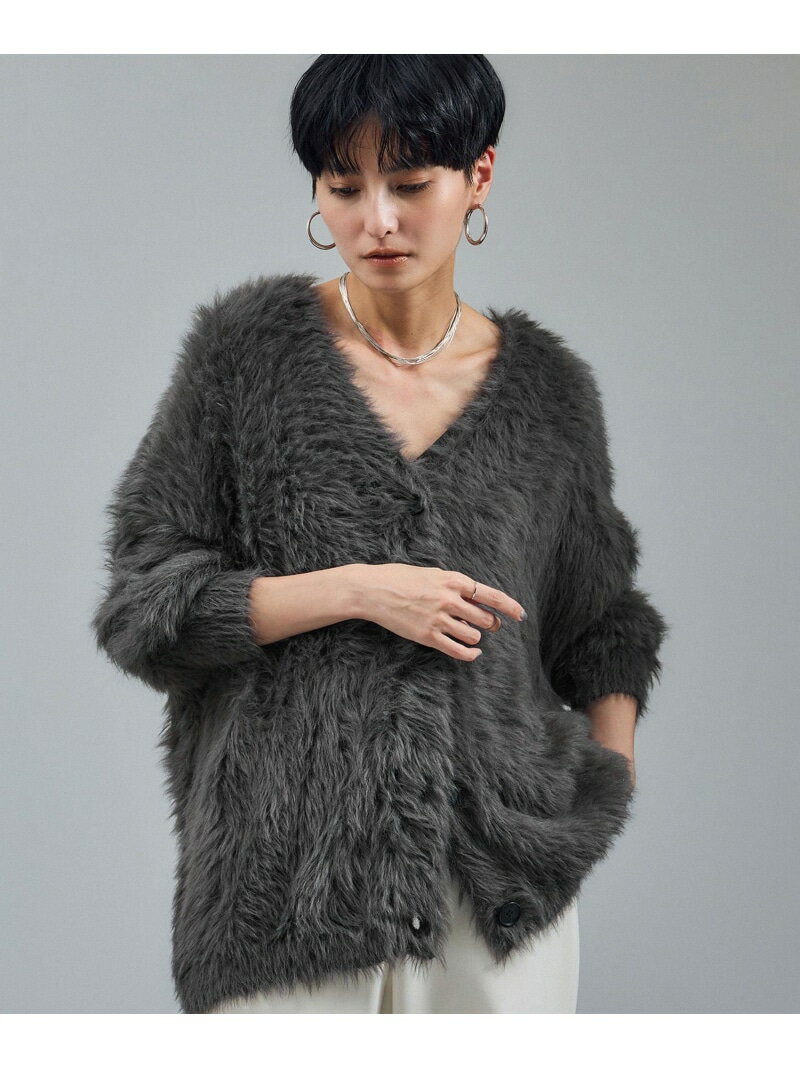 【SALE／40%OFF】【WEB限定】ウォッシャブルシャギーVネックニットカーディガン SALON adam et rope' サロン アダム エ ロペ トップス カーディガン グレー ベージュ イエロー【RBA_E】【送料無料】[Rakuten Fashion]