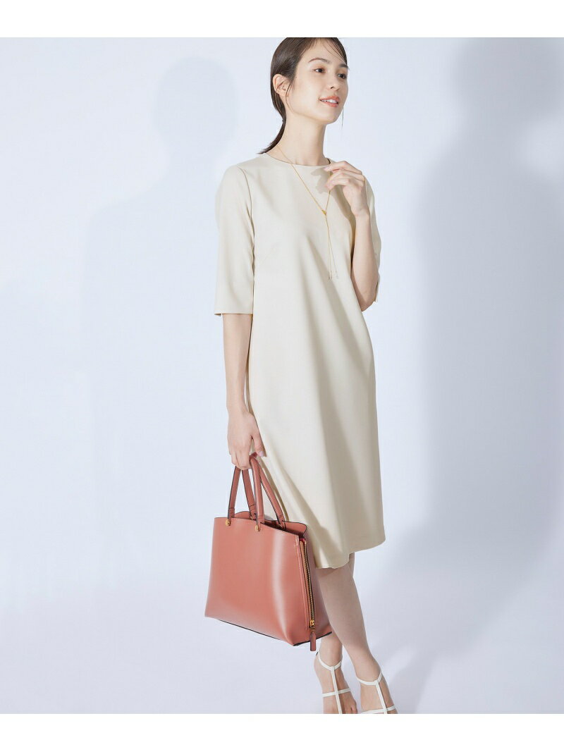 【セレモニー対応】ダブルクロスストレートラインワンピース【SDGs】 ROPE' ロペ ワンピース・ドレス ワンピース グレー ネイビー【送料無料】[Rakuten Fashion]のサムネイル