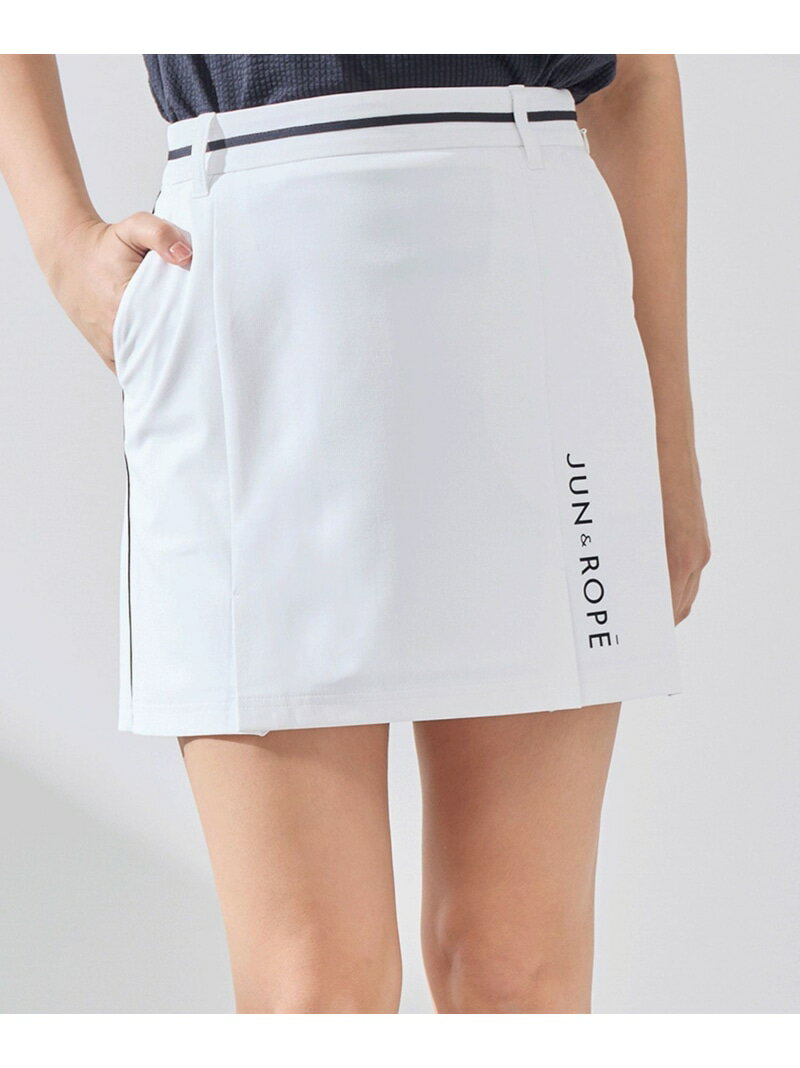 【SALE／10%OFF】【UVカット】【速乾】【接触冷感】【防透け】【ストレッチ】4WAYピケロゴ使いスカート JUN&ROPE' ジュンアンドロペ スカート その他のスカート ブラック ホワイト【RBA_E】【送料無料】[Rakuten Fashion]
