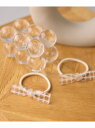 チェック柄アクリルリボンゴムセット ROPE' PICNIC KIDS ロペピクニック ヘアアクセサリー ヘアゴム レッド ベージュ[Rakuten Fashi...