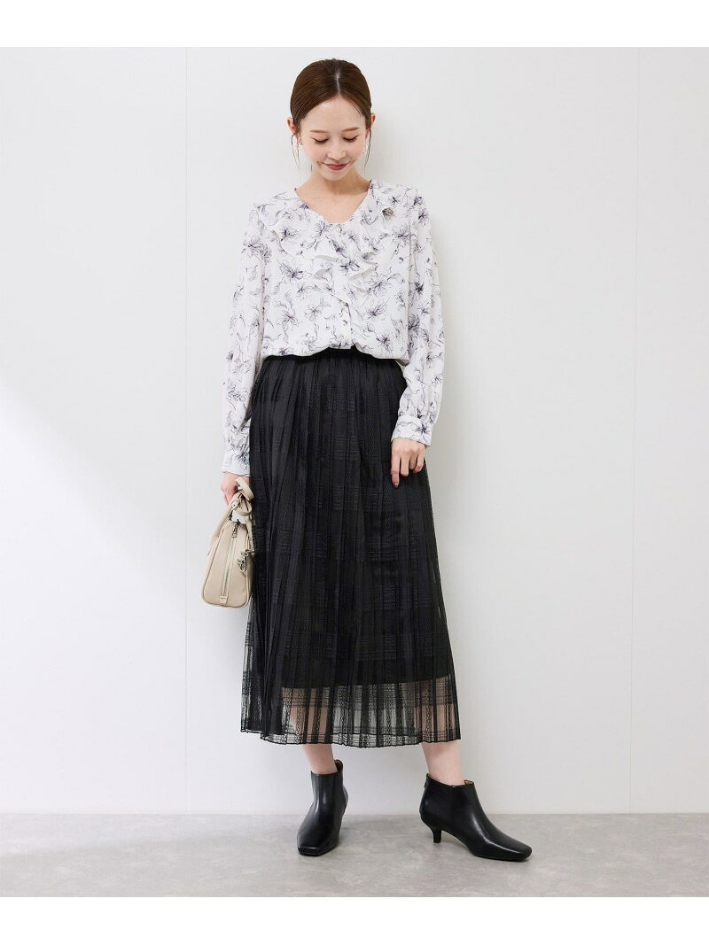 【SALE／50%OFF】レースプリーツロングスカート ROPE' PICNIC ロペピクニック スカート その他のスカート ブラック ホワイト【RBA_E】[Rakuten Fashion] jadorejunonline-10063909 J’aDoRe JUN ONLINE サンプル画像3