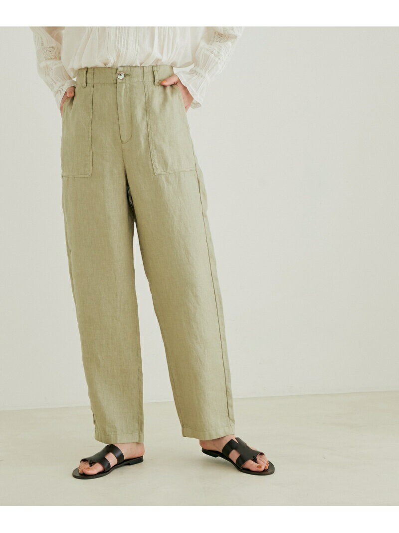 【SALE／60%OFF】[ご好評につき新色追加!]【洗える】麻ツイルベイカーパンツ SALON adam et rope' サロン アダム エ ロペ パンツ その他のパンツ グリーン カーキグリーン ピンク【RBA_E】【送料無料】[Rakuten Fashion]
