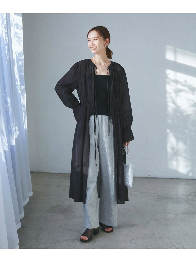 【SALE／50%OFF】【接触冷感・通気性】お着軽シャツシリーズ/綿ボイルガウンワンピース ROPE' PICNIC ロペピクニック ワンピース・ドレス ワンピース ブラック ホワイト【RBA_E】【送料無料】[Rakuten Fashion] jadorejunonline-10064650 J’aDoRe JUN ONLINE サンプル画像3