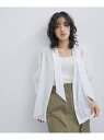 【SALE／60%OFF】【サステナブル】ハトメボウタイシャツ ADAM ET ROPE' FEMME アダムエロペ トップス シャツ・ブラウス ホワイト ブルー【RBA_E】【送料無料】[Rakuten Fashion]