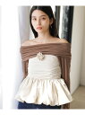 【SALE/20%OFF】コサージュ付きバルーンナイロンビスチェ VIS ビス トップス その他のトップス ブラック ベージュ【RBA_E】【送料無料】[Rak...