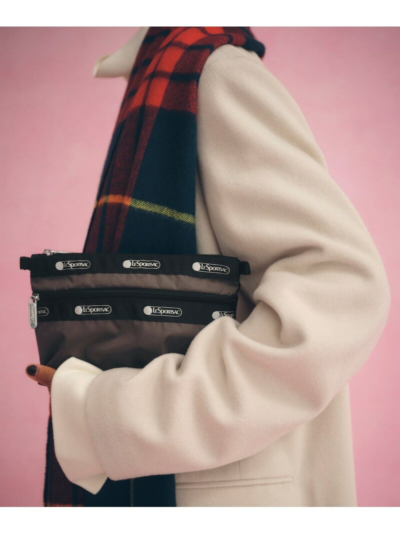 【LeSportsac for ADAM ET ROPE'】COSMETIC CLUTCH (SOLID/SOLID) ADAM ET ROPE' FEMME アダムエロペ 財布・ポーチ・ケース ポーチ ブラウン【先行予約】*【送料無料】[Rakuten Fashion]