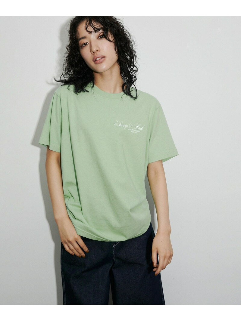 樂天商城 - 【SPORTY&RICH】VILLA T SHIRT ADAM ET ROPE' FEMME アダムエロペ トップス カットソー・Tシャツ グリーン【送料無料】[Rakuten Fashion]