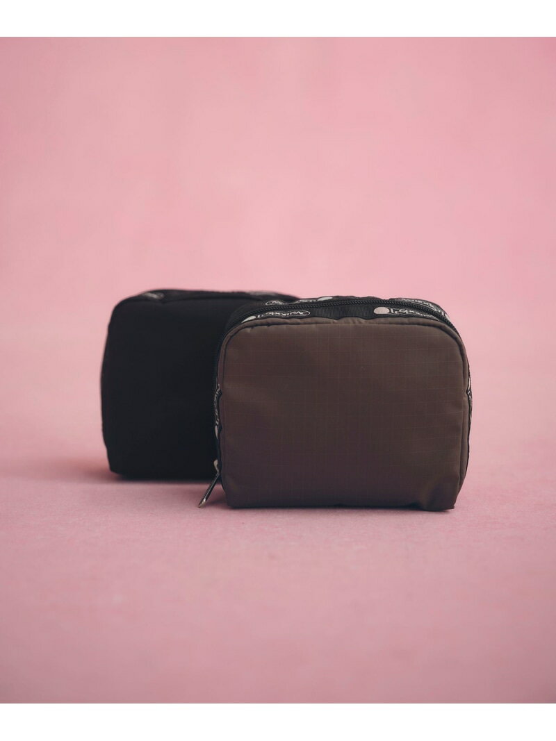 【LeSportsac for ADAM ET ROPE'】SQUARE COSMETIC (SOLID/SOLID) ADAM ET ROPE' FEMME アダムエロペ 財布・ポーチ・ケース ポーチ ブラウン【先行予約】*【送料無料】[Rakuten Fashion]