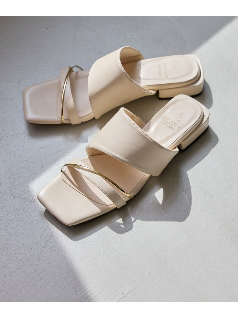アシメデザインメタルストラップミュール ROPE' PICNIC PASSAGE ロペピクニック シューズ・靴 サンダル ベージュ ブラック【送料無料】[Rakuten Fashion] jadorejunonline-10076978 J’aDoRe JUN ONLINE パッケージ画像