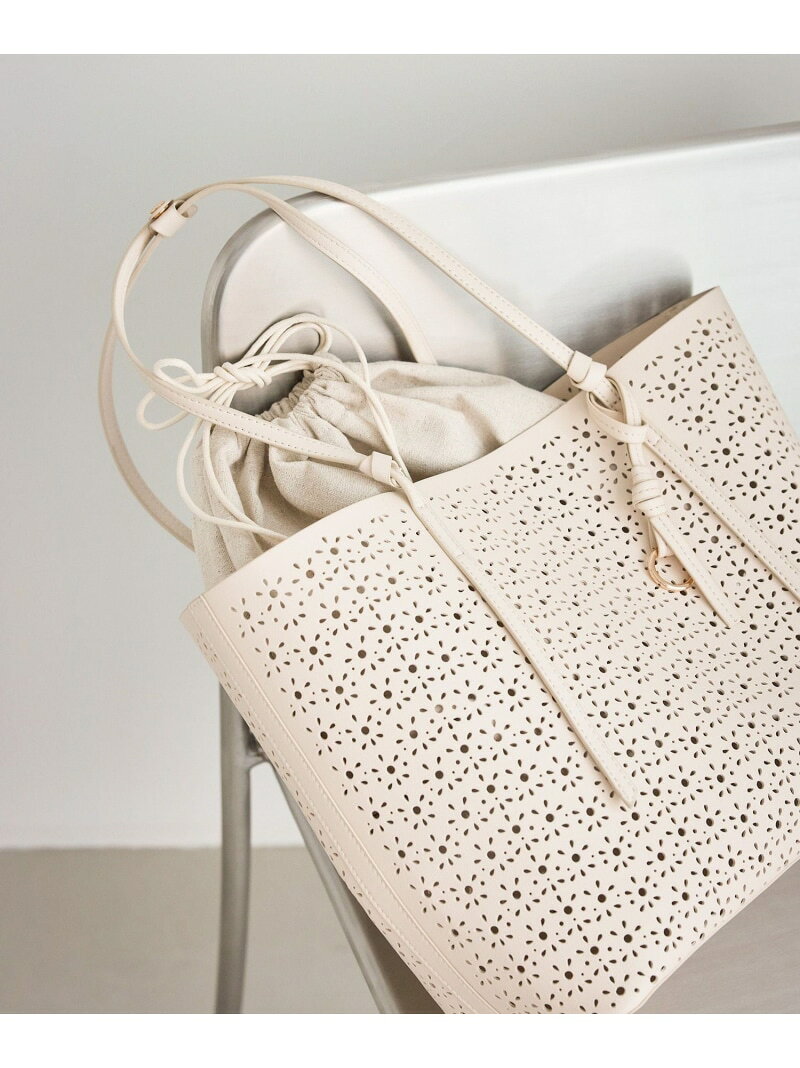【SALE／50%OFF】フルーレットパンチングレーストートバッグ/A4対応 ROPE' PICNIC PASSAGE ロペピクニック バッグ トートバッグ ホワイト ブラウン【RBA_E】[Rakuten Fashion] jadorejunonline-10074432 J’aDoRe JUN ONLINE サンプル画像2