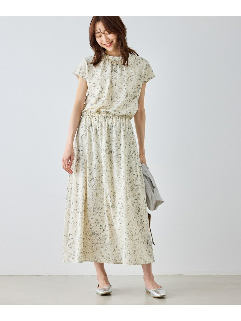 Rakuten - 【WEB限定サイズ】小花柄&線画アソートワンピース ROPE' PICNIC ロペピクニック ワンピース・ドレス ワンピース ブラック ベージュ【送料無料】[Rakuten Fashion]