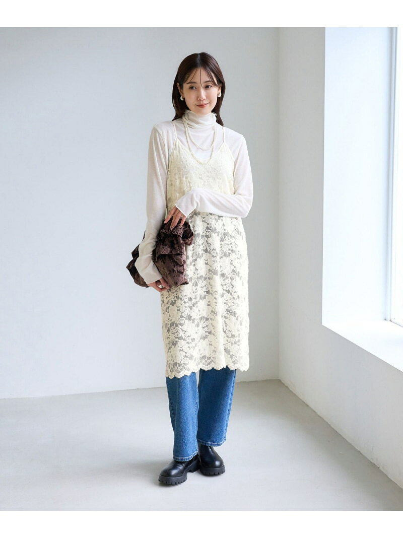 起毛レースレイヤードキャミワンピース ROPE' PICNIC ロペピクニック ワンピース・ドレス ワンピース ベージュ【先行予約】*【送料無料】[Rakuten Fashion] jadorejunonline-10079308 J’aDoRe JUN ONLINE サンプル画像2