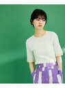 【SALE／20%OFF】【WEB限定】バイカラープルオーバー ADAM ET ROPE' FEMME アダムエロペ トップス カットソー・Tシャツ ホワイト グリーン ネイビー【RBA_E】【送料無料】[Rakuten Fashion]