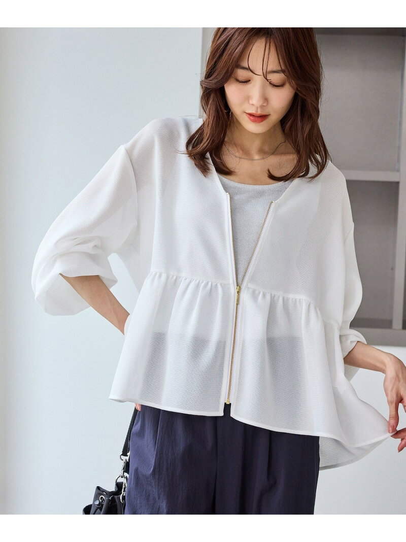 【SALE／20%OFF】メッシュペプラムブルゾン ROPE' PICNIC ロペピクニック ジャケット・アウター ブルゾン・ジャンパー ベージュ ブラック ホワイト ネイビー【RBA_E】【送料無料】[Rakuten Fashion] jadorejunonline-10075118 J’aDoRe JUN ONLINE サンプル画像3