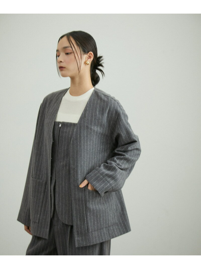 樂天商城 - 【SALE／70%OFF】【サステナブル】ウールmixシャツカーディガン ADAM ET ROPE' FEMME アダムエロペ トップス カーディガン グレー カーキグリーン【RBA_E】【送料無料】[Rakuten Fashion]