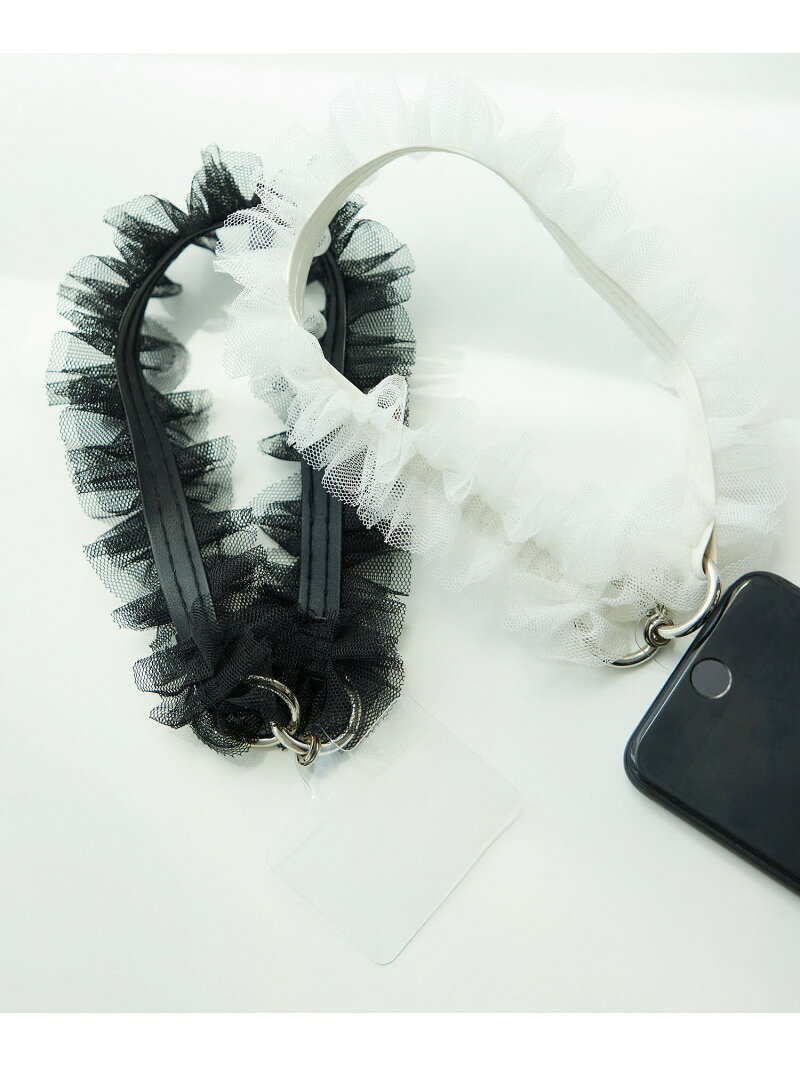 【SALE／55%OFF】チュールフリルスマホストラップ ROPE' PICNIC PASSAGE ロペピクニック スマホグッズ・オーディオ機器 その他のスマホグッズ・オーディオ機器 ブラック ホワイト【RBA_E】[Rakuten Fashion] jadorejunonline-10059536 J’aDoRe JUN ONLINE サンプル画像3
