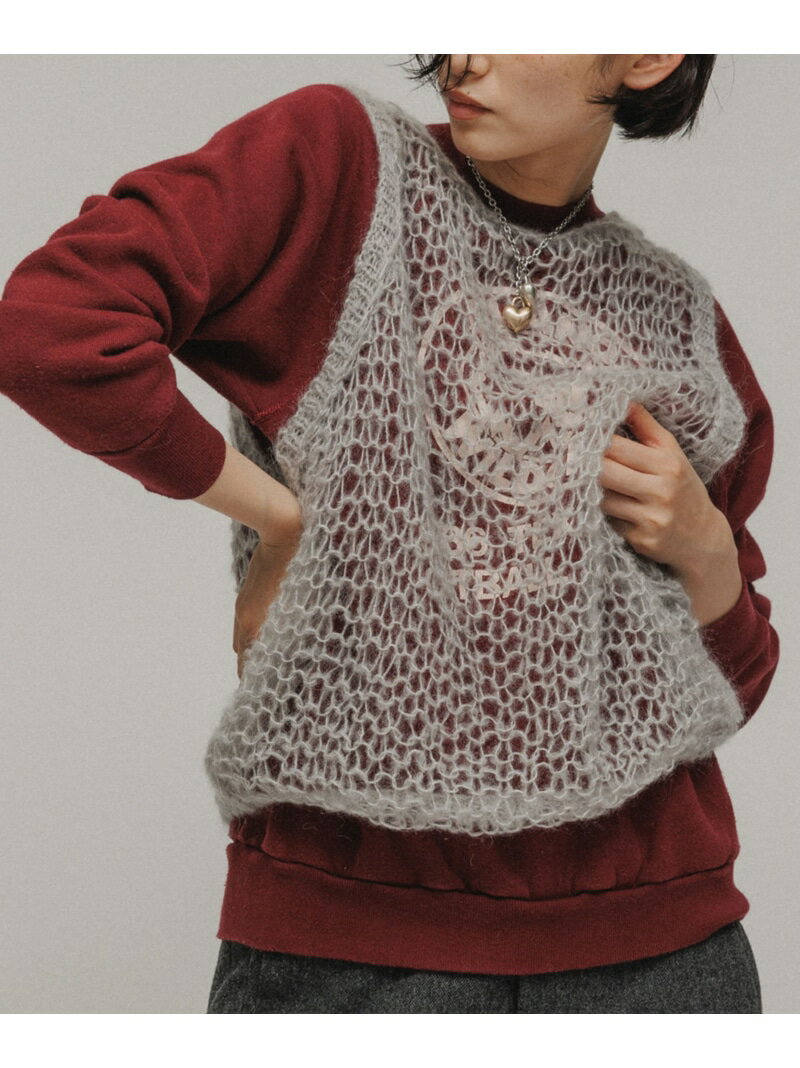 【SALE／50%OFF】[TOPS]MOHAIR FISHNET HAND KNIT VEST M TO R アダムエロペ トップス ニット グレー ホワイト ネイビー イエロー【RBA_E】【送料無料】[Rakuten Fashion]