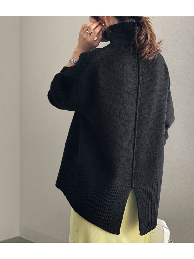 [Rakuten Fashion]タートルバックスリットニットプルオーバー ADAM ET ROPE' アダムエロペ ニット ニットその他 ブラック グレー ホワイト ブラウン ベージュ パープル【先行予約】*【送料無料】