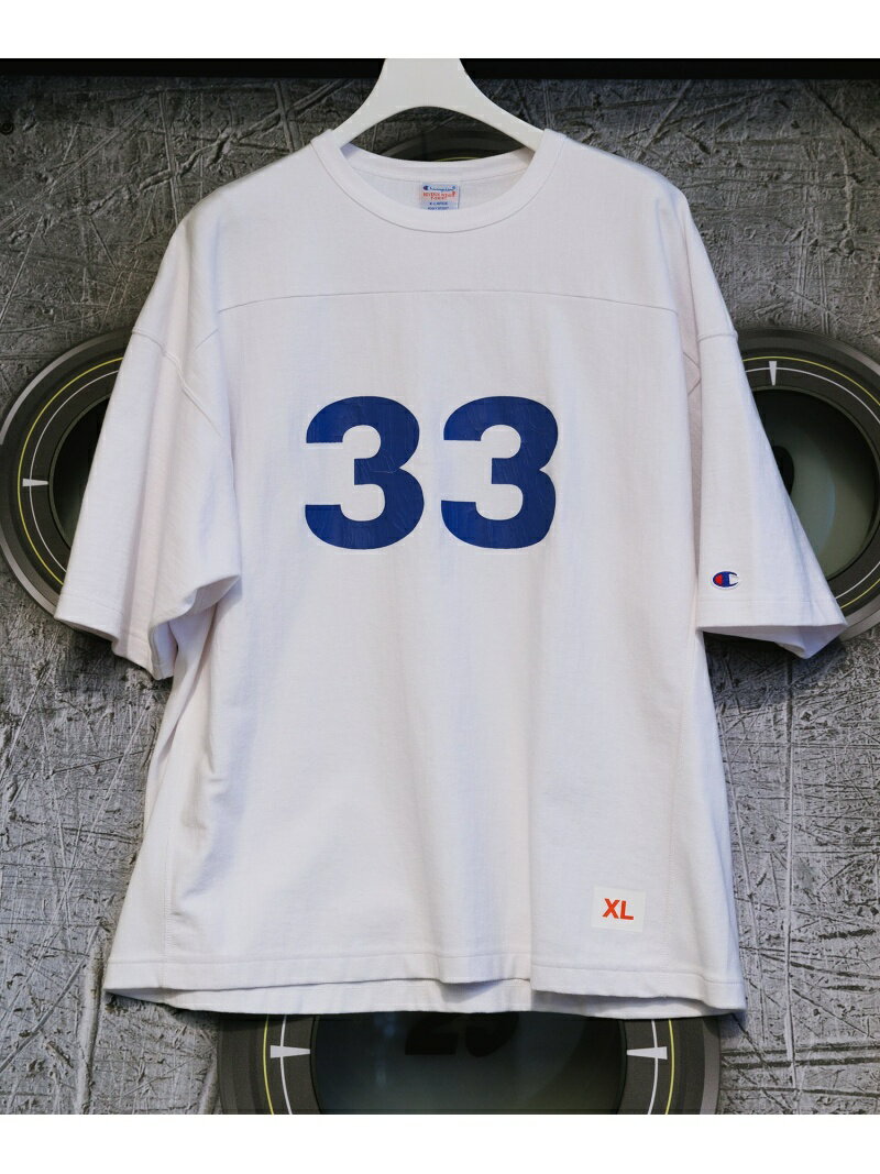 【別注】《Champion / チャンピオン》Reverse Weave Football Tee ADAM ET ROPE' HOMME アダムエロペ トップス カットソー・Tシャツ ホワイト ベージュ ネイビー ブルー【送料無料】[Rakuten Fashion]