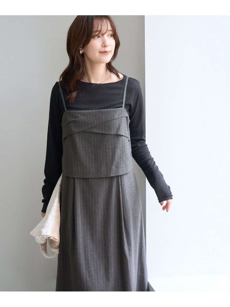 【SALE／5%OFF】【昨年大好評】【WEB限定】セットアップ見え 褒められワンピース ROPE' PICNIC ロペピクニック ワンピース・ドレス ワンピース グレー ブラック ベージュ【RBA_E】【先行予約】*【送料無料】[Rakuten Fashion] jadorejunonline-10078747 J’aDoRe JUN ONLINE パッケージ画像