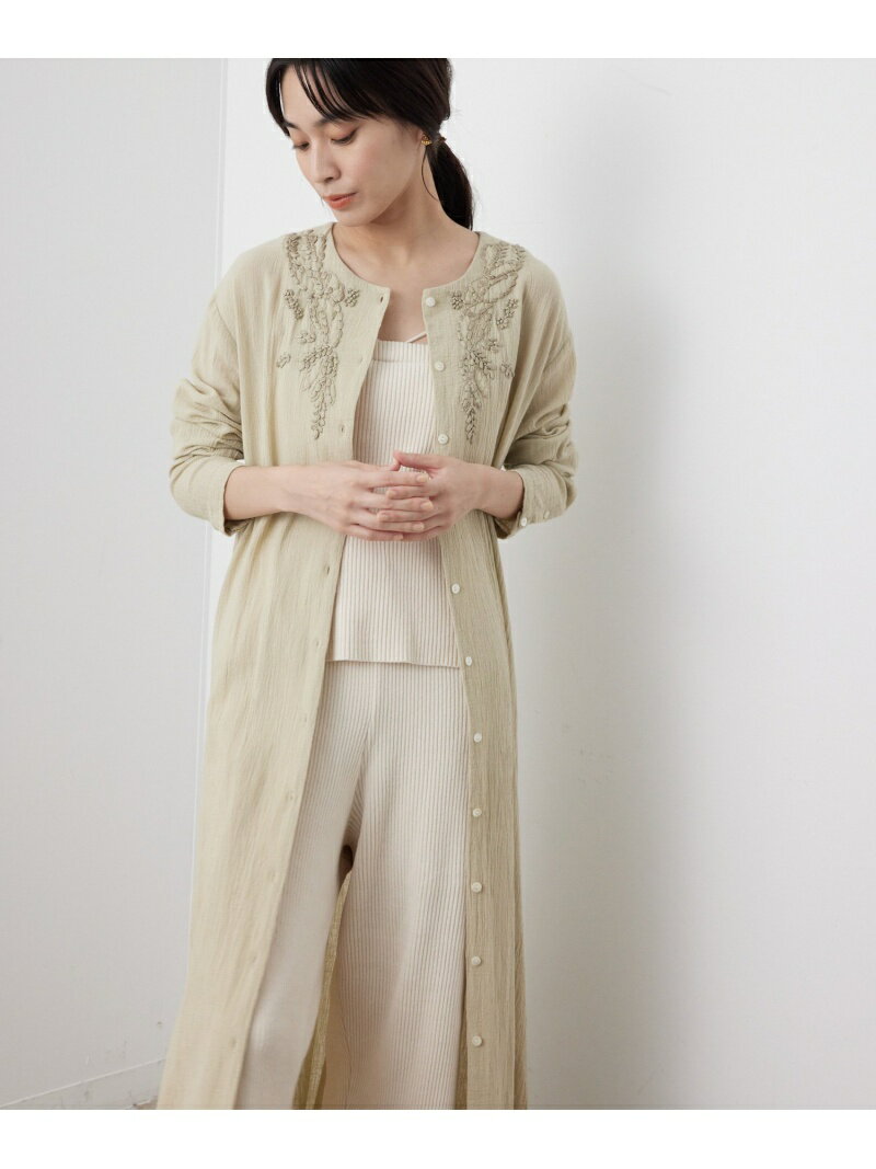 【SALE／60%OFF】＜春まで使える＞イナホ刺繍ロングワンピース SALON adam et rope' サロン アダム エ ロペ ワンピース・ドレス その他のワンピース・ドレス カーキグリーン グリーン【RBA_E】【送料無料】[Rakuten Fashion]