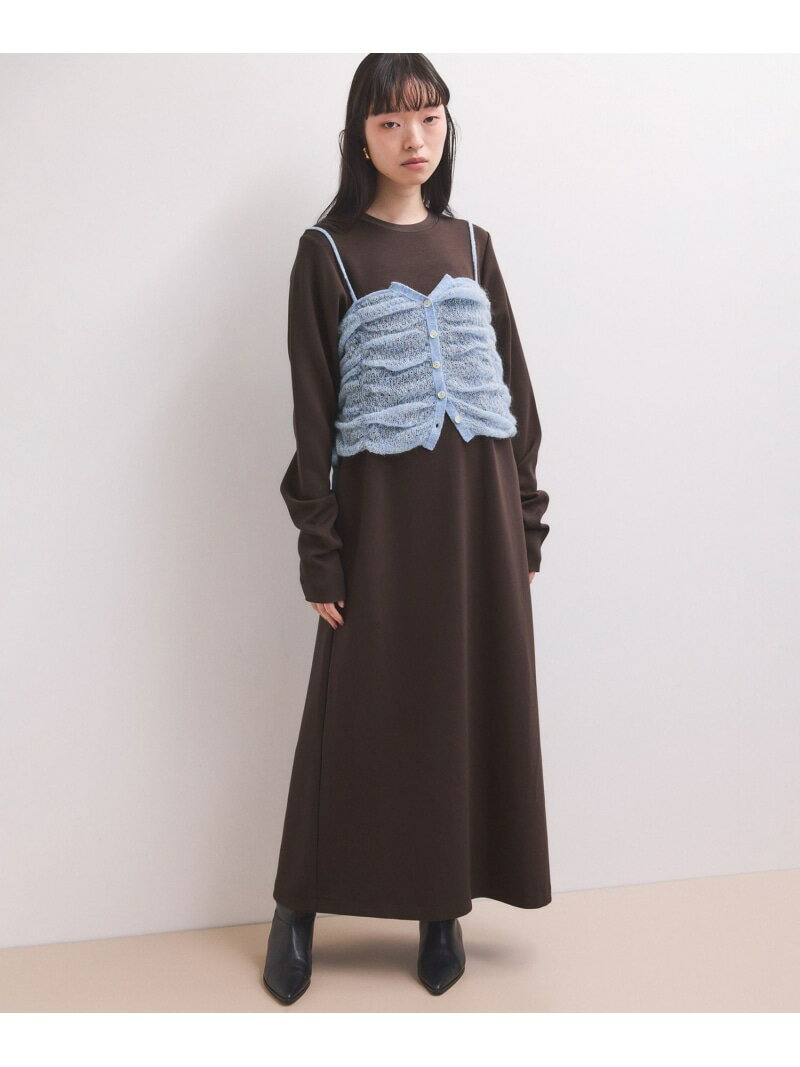 【WEB限定】ニットキャミソールセットワンピース ADAM ET ROPE' FEMME アダムエロペ ワンピース・ドレ..