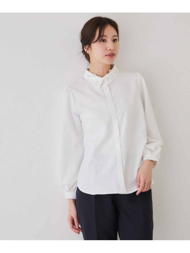 Rakuten - 【SALE／20%OFF】衿モチーフレースブラウス JAYRO ジャイロ トップス シャツ・ブラウス ブルー ネイビー ホワイト【RBA_E】【送料無料】[Rakuten Fashion]