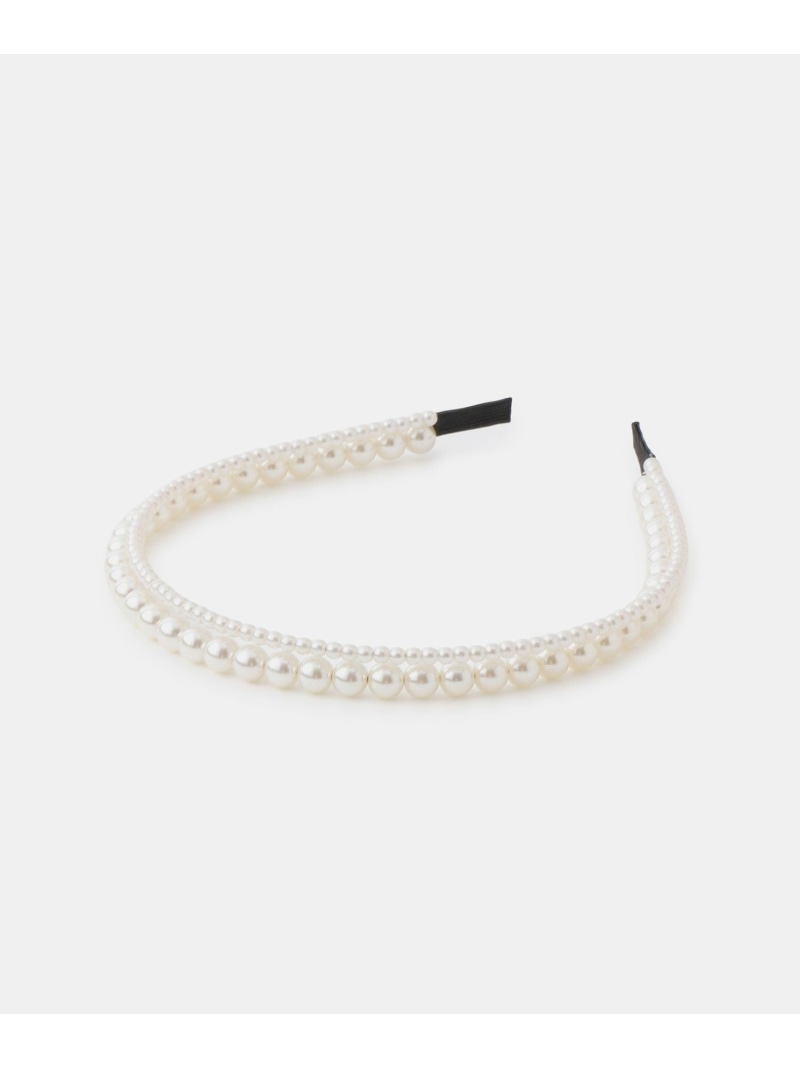 J’aDoRe JUN ONLINEの【SALE／30%OFF】【KIDS/キッズ】ダブルパールカチューシャ ROPE' PICNIC KIDS ロペピクニック ヘアアクセサリー カチューシャ・ヘアバンド ホワイト【RBA_E】[Rakuten Fashion]｜アングル3