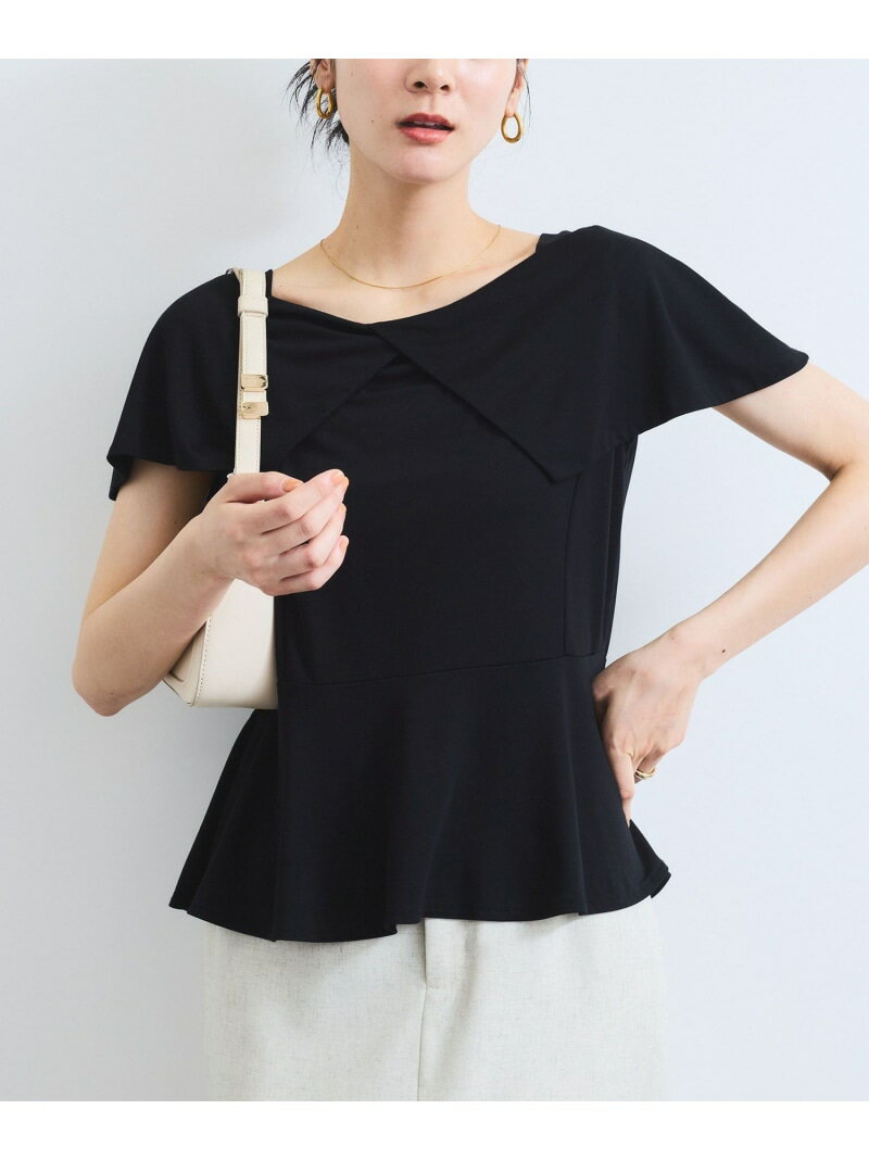 Rakuten - 【SALE／50%OFF】【WEB限定】ビッグカラーペプラムカットソー VIS ビス トップス カットソー・Tシャツ ブラック ピンク ホワイト【RBA_E】[Rakuten Fashion]