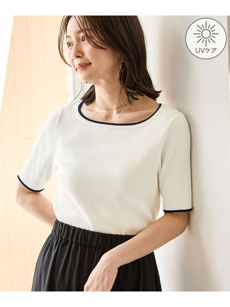 【SALE／30%OFF】シャーベットニット リブハーフスリーブニット/UVケア ROPE' PICNIC ロペピクニック トップス ニット ホワイト グリーン ブラック ブルー【RBA_E】[Rakuten Fashion] jadorejunonline-10075948 J’aDoRe JUN ONLINE パッケージ画像