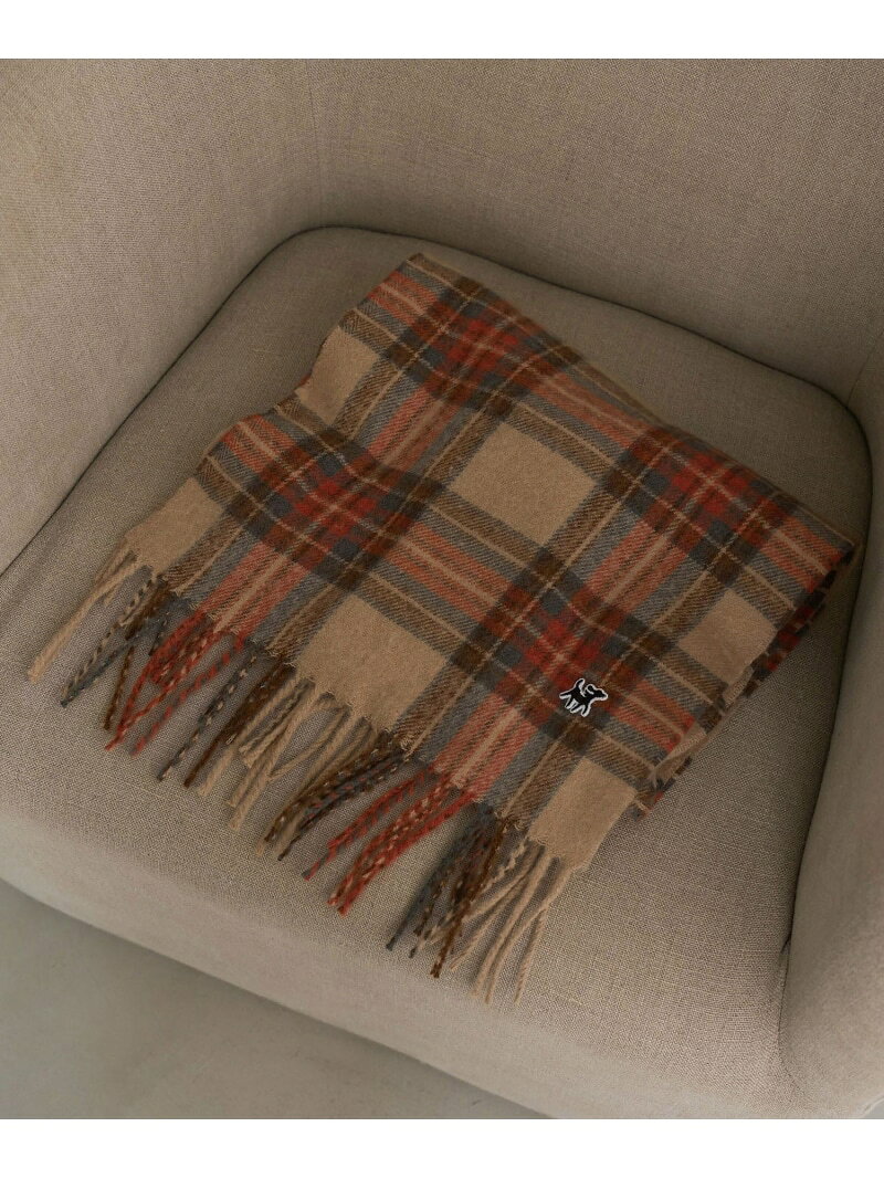 【SALE／5%OFF】PICNIC DOGシリーズ 刺繍ワッペン チェック柄ストール・マフラー ROPE' PICNIC PASSAGE ロペピクニック ファッション雑貨 マフラー・ストール・ネックウォーマー レッド ベージュ カーキグリーン【RBA_E】【先行予約】*[Rakuten Fashion] jadorejunonline-10078467 J’aDoRe JUN ONLINE サンプル画像2