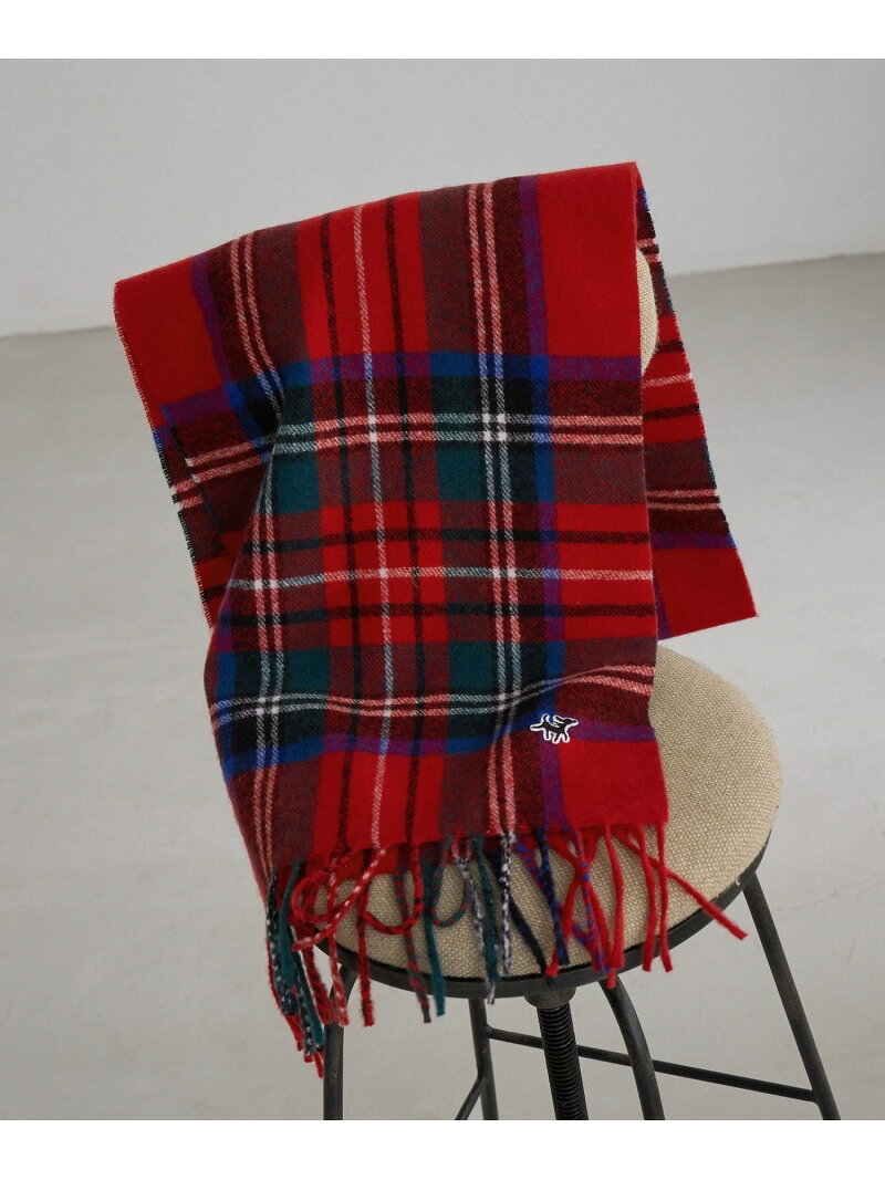 【SALE／5%OFF】PICNIC DOGシリーズ 刺繍ワッペン チェック柄ストール・マフラー ROPE' PICNIC PASSAGE ロペピクニック ファッション雑貨 マフラー・ストール・ネックウォーマー レッド ベージュ カーキグリーン【RBA_E】【先行予約】*[Rakuten Fashion] jadorejunonline-10078467 J’aDoRe JUN ONLINE パッケージ画像