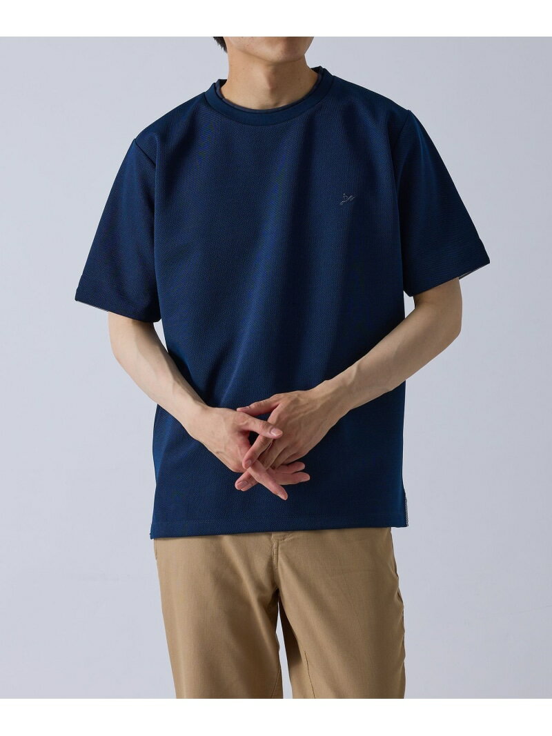 Rakuten - 【SALE／13%OFF】バーズアイデザインTシャツ j.n.r.d ジュン スタンダード ピックス トップス カットソー・Tシャツ ホワイト ネイビー【RBA_E】【送料無料】[Rakuten Fashion]