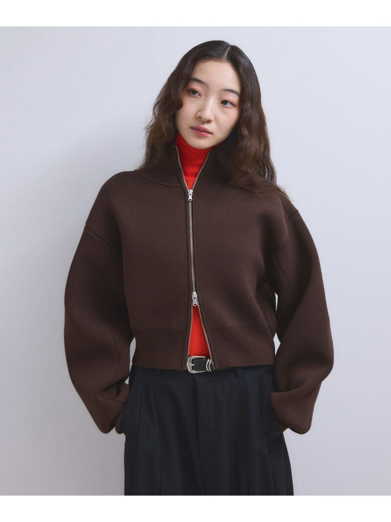 【WEB限定】ショートジャカードドライバーズニット ADAM ET ROPE' FEMME アダムエロペ トップス カーデ..