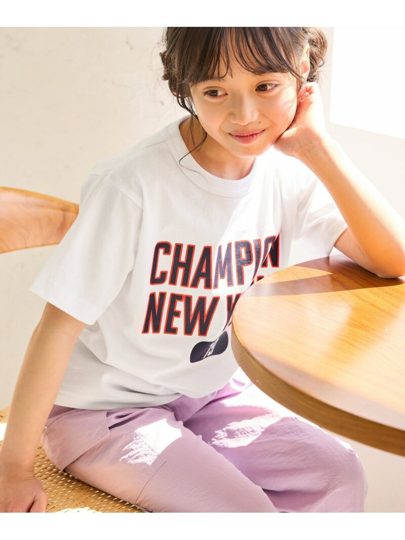 Rakuten - 【SALE／35%OFF】【KIDS】【Champion】NEW YORK SHORT SLEEVE T-SHIRT ROPE' PICNIC KIDS ロペピクニック トップス カットソー・Tシャツ ホワイト ベージュ ネイビー【RBA_E】[Rakuten Fashion]