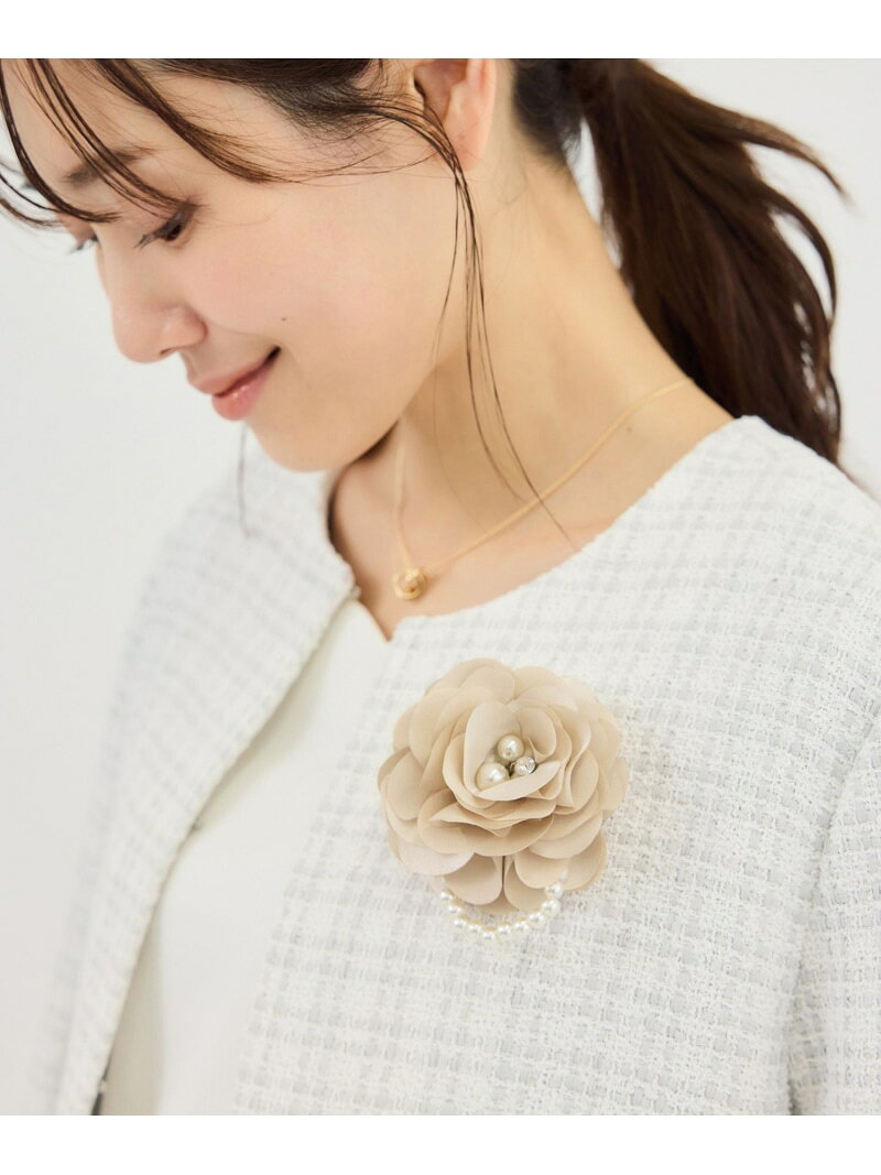 【SALE／50%OFF】パール*サテンフラワーコサージュ ROPE' PICNIC PASSAGE ロペピクニック アクセサリー・腕時計 ブローチ・コサージュ・バッジ ネイビー ベージュ【RBA_E】[Rakuten Fashion] jadorejunonline-10074459 J’aDoRe JUN ONLINE サンプル画像3
