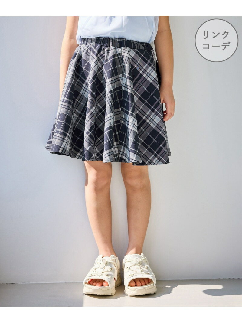 Rakuten - 【SALE／20%OFF】【KIDS/キッズ】インナーパンツ付きチェック柄フレアスカート/リンクコーデ ROPE' PICNIC KIDS ロペピクニック スカート その他のスカート ネイビー【RBA_E】[Rakuten Fashion]