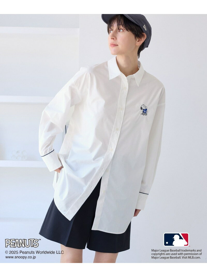 【SALE／60%OFF】【PEANUTS*MLB COLLECTION by ROPE' PICNIC】オーバーサイズシャツ ROPE' PICNIC ロペピクニック トップス シャツ・ブラウス ホワイト【RBA_E】[Rakuten Fashion] jadorejunonline-10070948 J’aDoRe JUN ONLINE サンプル画像2