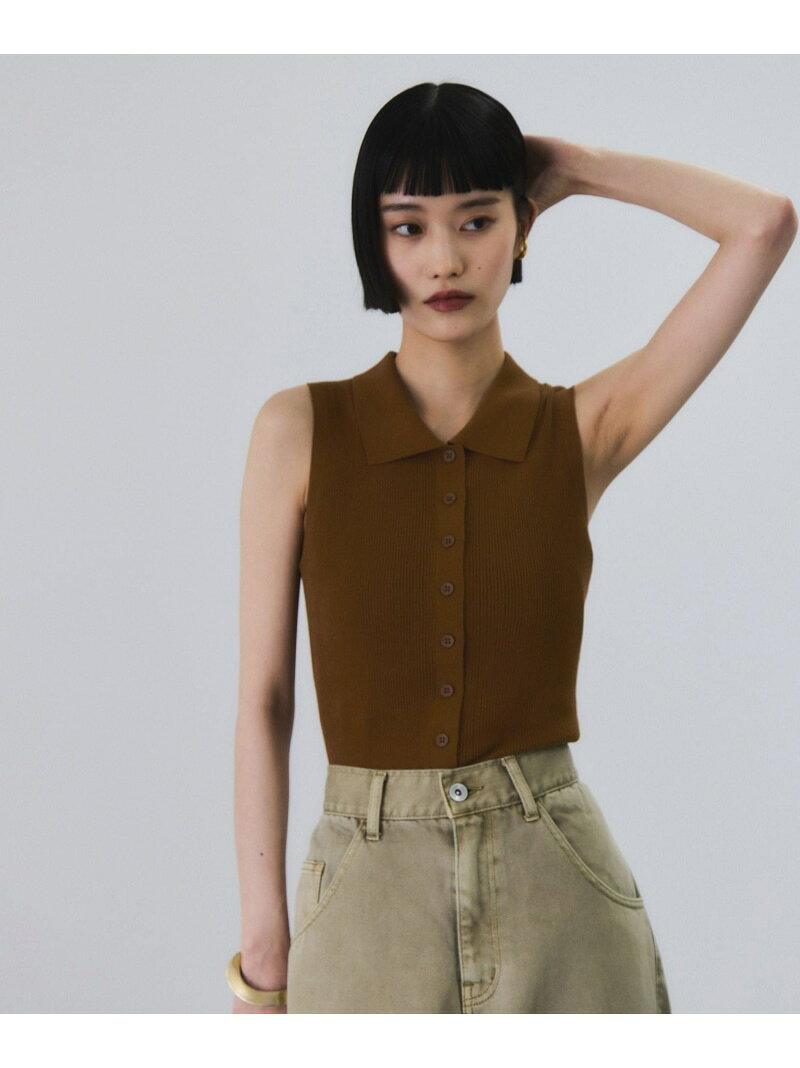 Rakuten - 【SALE／70%OFF】リブノースリーブニット ADAM ET ROPE' FEMME アダムエロペ トップス ニット ブラウン グレー ベージュ【RBA_E】【送料無料】[Rakuten Fashion]