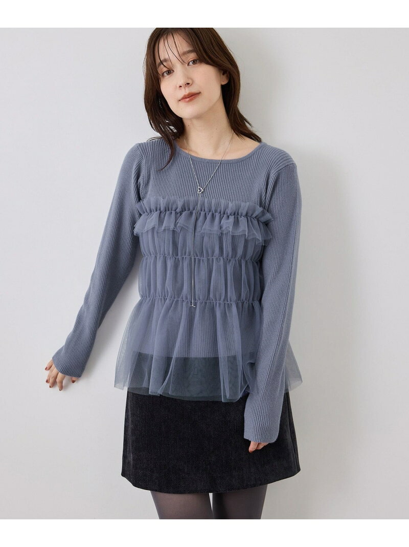 【SALE／5%OFF】チュールドッキングニットプルオーバー ROPE' PICNIC ロペピクニック トップス ニット ブラック ブルー ベージュ グレー【RBA_E】【先行予約】*【送料無料】[Rakuten Fashion] jadorejunonline-10079037 J’aDoRe JUN ONLINE パッケージ画像