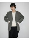 【SALE／50%OFF】リラクシージャケット ADAM ET ROPE' FEMME アダムエロペ ジャケット・アウター ノーカラージャケット グレー ベージュ【RBA_E】【送料無料】[Rakuten Fashion]