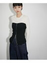 【サステナブル】ウールシルクニットビスチェ ADAM ET ROPE' FEMME アダムエロペ トップス その他のトップス ブラック ホワイト【送料無料】[R...