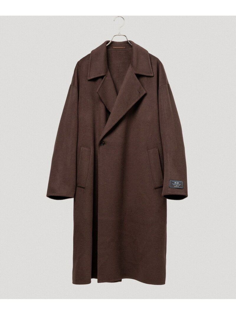 メリノウール ダブルフェイス セミダブルコート / マフラー付き ADAM ET ROPE' HOMME アダムエロペ ジャケット・アウター ステンカラーコート グレー ブラック【先行予約】*【送料無料】[Rakuten Fashion]