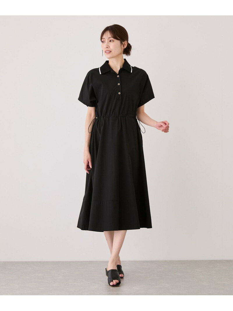 Rakuten - 【SALE／20%OFF】襟付きウエスト絞りワンピース JAYRO ジャイロ ワンピース・ドレス ワンピース ブラック ベージュ ネイビー【RBA_E】【送料無料】[Rakuten Fashion]