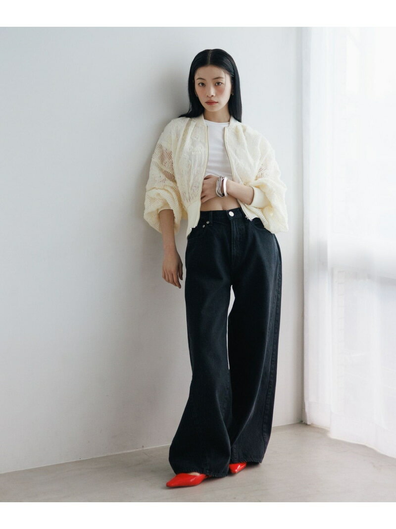 【SALE／30%OFF】【WEB限定】チュールブルゾン ADAM ET ROPE' FEMME アダムエロペ ジャケット・アウター ブルゾン・ジャンパー ブラック ホワイト【RBA_E】【送料無料】[Rakuten Fashion]