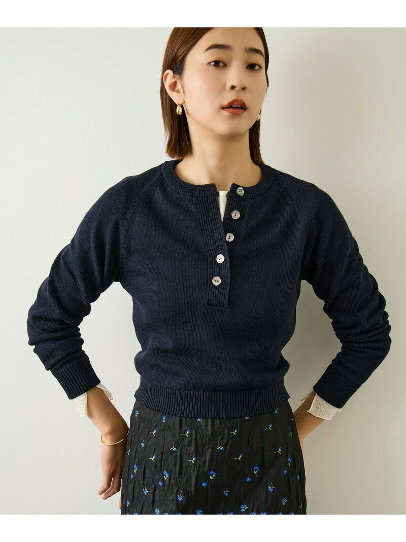 【SALE／70%OFF】ヘンリーネックラグランスリーブニットプルオーバー/イージーケア ROPE' ロペ トップス ニット ネイビー レッド ホワイト【RBA_E】【送料無料】[Rakuten Fashion] jadorejunonline-10074413 J’aDoRe JUN ONLINE サンプル画像3