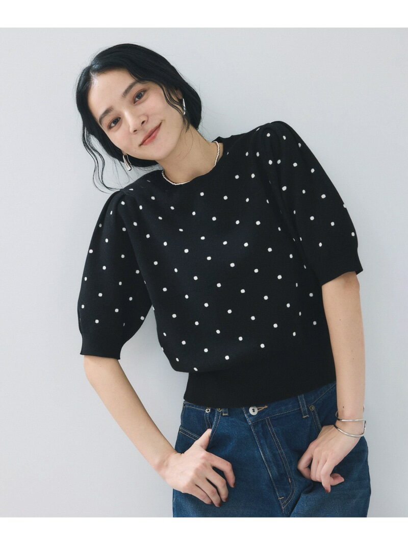 【SALE／30%OFF】ドットジャガードニット VIS ビス トップス ニット グレー ベージュ ブラック【RBA_E】[Rakuten Fashion]