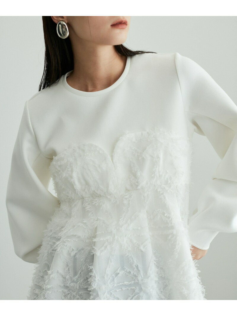 Rakuten - 【SALE／20%OFF】【追加】・【サステナブル】ジャカードビスチェコンビプルオーバー ADAM ET ROPE' FEMME アダムエロペ トップス カットソー・Tシャツ ブラック ホワイト【RBA_E】【送料無料】[Rakuten Fashion]