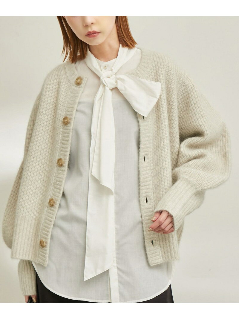 【SALE／60%OFF】【emur / エミュール】FOX混アゼ編ボリューム袖カーディガン ROPE' PICNIC ロペピクニック トップス カーディガン グレー ベージュ【RBA_E】【送料無料】[Rakuten Fashion] jadorejunonline-10051708 J’aDoRe JUN ONLINE サンプル画像2