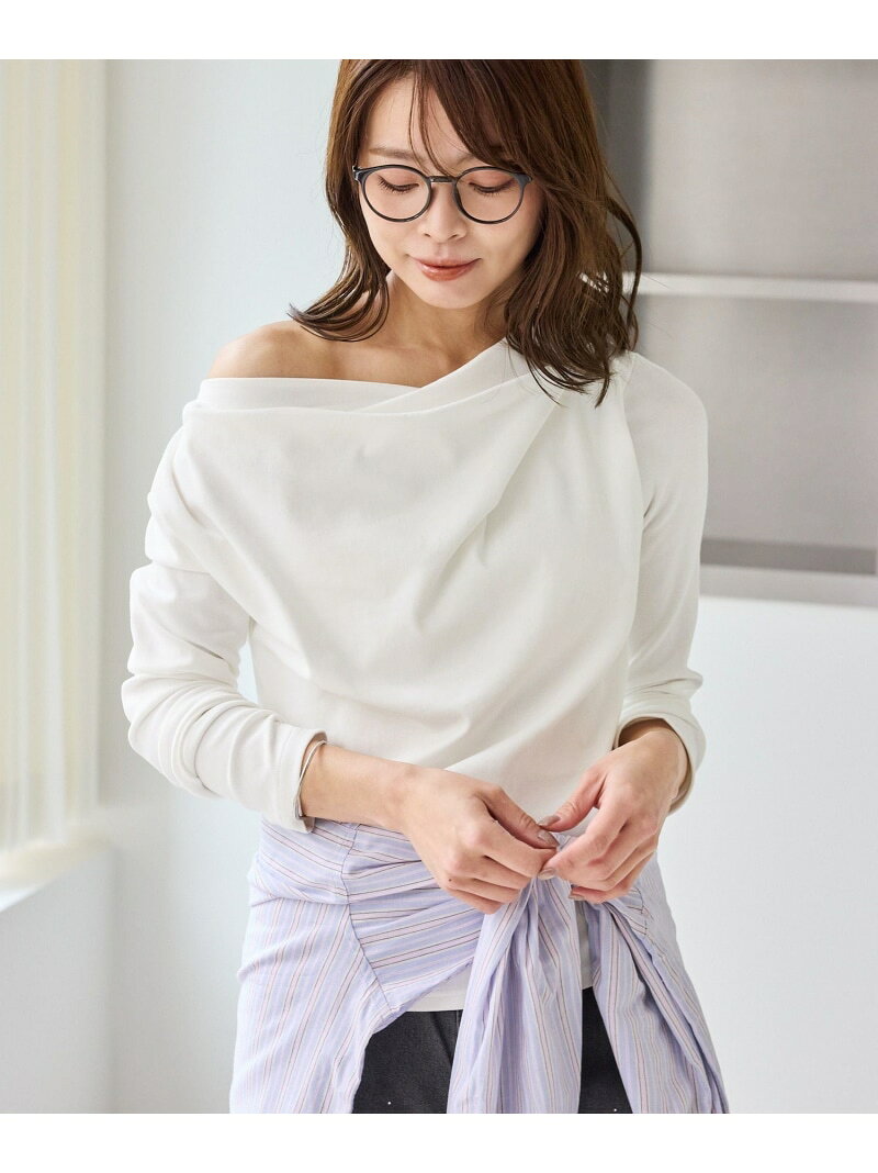 【SALE／30%OFF】ドレープカットトップス ROPE' PICNIC ロペピクニック トップス カットソー・Tシャツ ネイビー ホワイト ブルー【RBA_E】[Rakuten Fashion] jadorejunonline-10074547 J’aDoRe JUN ONLINE パッケージ画像